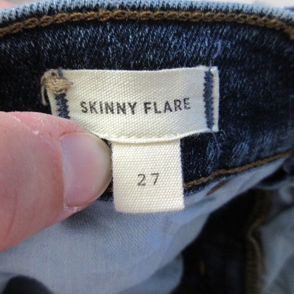 Madewell Skinny Flare Jeans Women 27 Blue Cotton Denim High Rise Bootcut 690 - Picture 4 of 11